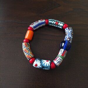 Handmade Glass Bead Elastic Bracelet Various Designs Kidcore Fun Colorful Floral